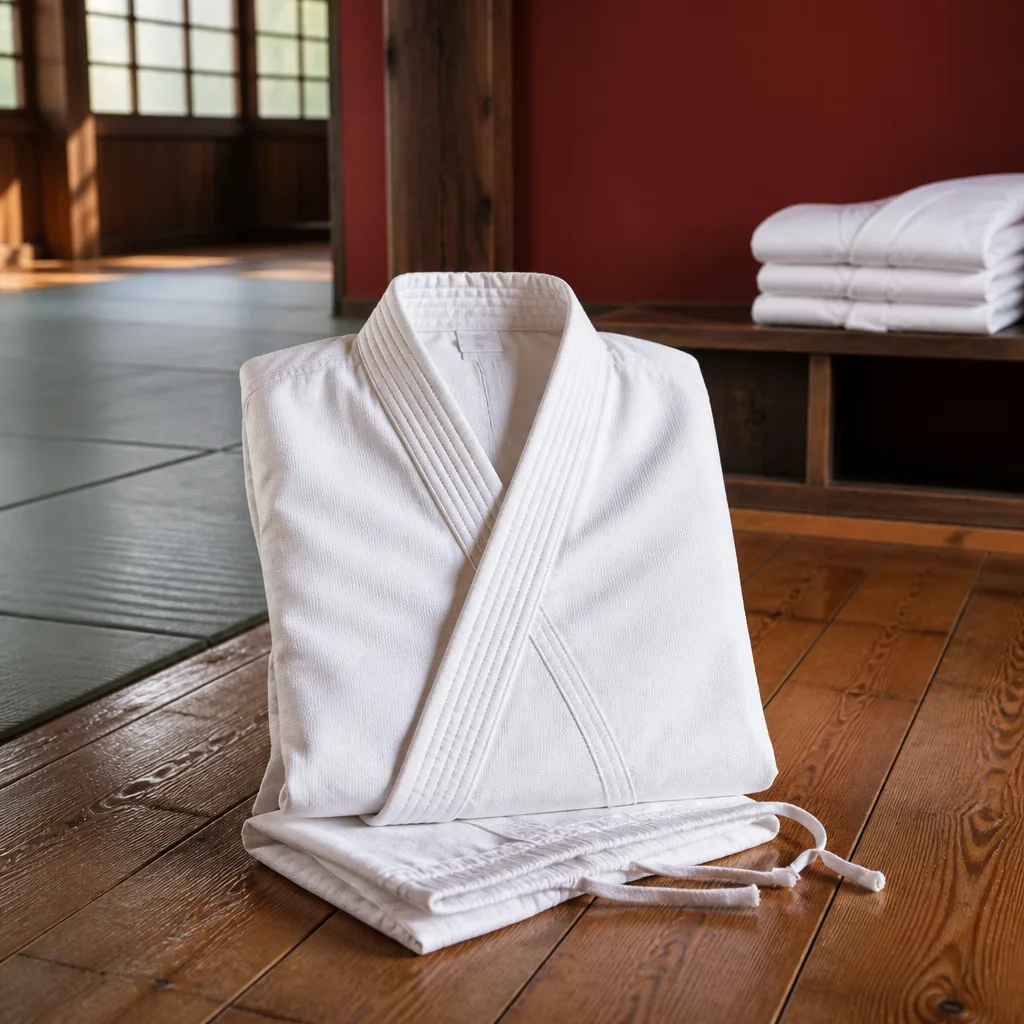 Taekwondo dobok with traditional cross-over front collar