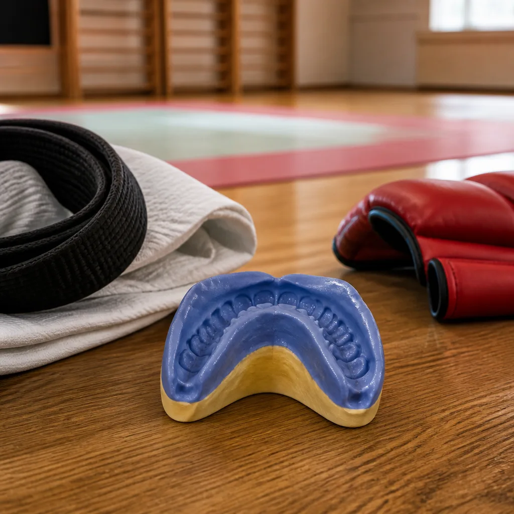 a dental style mould used for taking an impression for a custom mouthguard